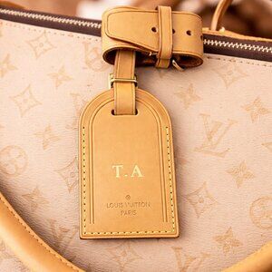 Authentic Louis Vuitton Vachetta Leather Luggage Tag/Travel Tag/Initial T.A